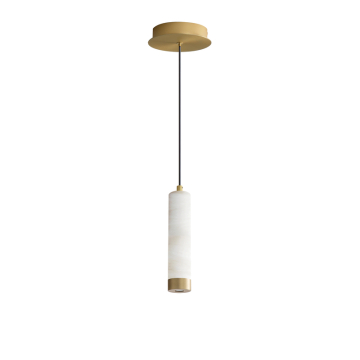 ET2 Aragon 9" LED Pendant - 600 Lumens - 12W - 3000K - 120-277V - White Alabaster / Gold