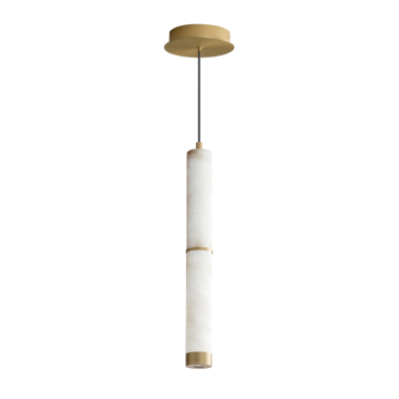 ET2 Aragon 17" LED Pendant - 1,000 Lumens - 9.5W - 3000K - 120-277V - White Alabaster / Gold
