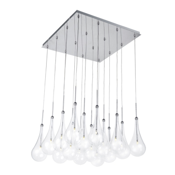 ET2 Larmes 16-Light LED Pendant - Square Canopy - 3000K - 1,680 Lumens - 120V - Polished Chrome