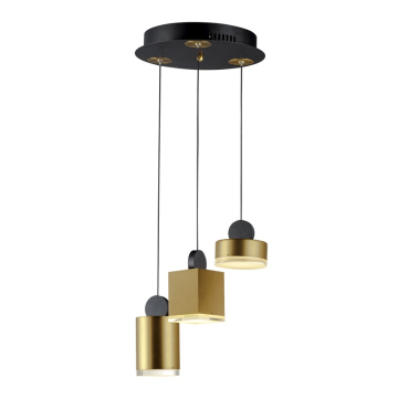 ET2 Nob 3-Light LED Pendant - 3000K - 1,200 Lumens - 120V - Black / Gold