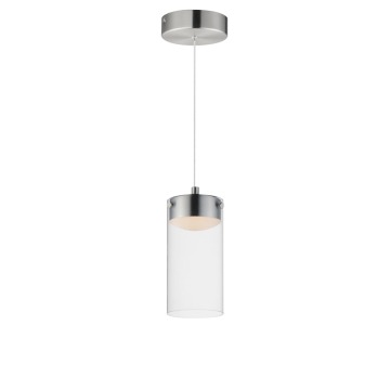 ET2 Highball Clear LED Mini Pendant - 400 Lumens - 10W - 3000K - 120-277V - Satin Nickel
