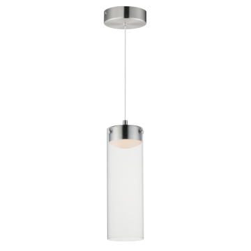 ET2 Highball Clear LED Pendant - 400 Lumens - 10W - 3000K - 120-277V - Satin Nickel - Champagne Bubble Crystal Glass