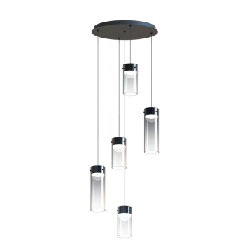 ET2 Highball 5-Light LED Pendant - 3000K - 120-277V - Gunmetal