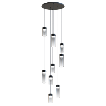 ET2 Highball 9-Light LED Pendant - 3000K - 120-277V - Gunmetal