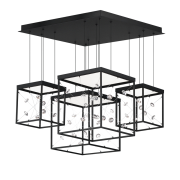 ET2 Entanglement 4-Light LED Pendant - CCT Selectable - 120-277V - Black