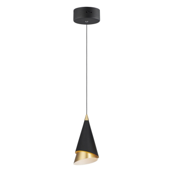 ET2 Mermaid 9" LED Pendant - 3000K - 330 Lumens - 120V - Black / Metallic Gold