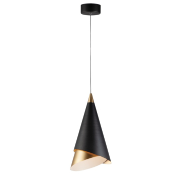 ET2 Mermaid 18" LED Pendant - 3000K - 330 Lumens - 120V - Black / Metallic Gold