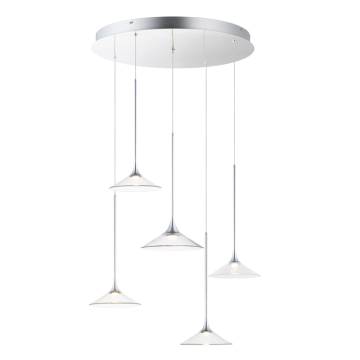 ET2 Cono 5-Light LED Pendant - 3000K - 1,900 Lumens - 120V - Polished Chrome