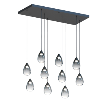 ET2 Dewdrop 10-Light LED Linear Pendant - 3000K - 120-277V - Black
