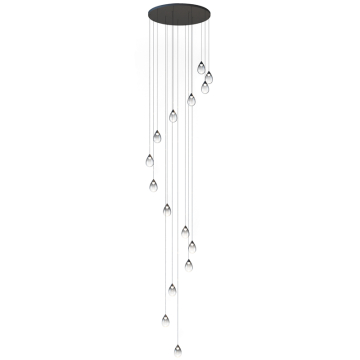 ET2 Dewdrop 15-Light LED Pendant - 3000K - 120-277V - Black