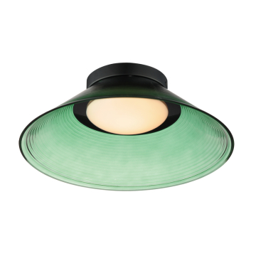 ET2 Jensen 12" Wall Sconce - 560 Lumens - 21W - 3000K - 120V - Black - Green Glass