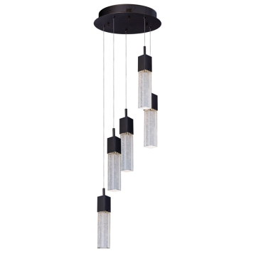 ET2 Fizz III 5-Light LED Pendant - Round Canopy - 3000K - 1,180 Lumens - 120V - Bronze