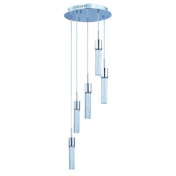 ET2 Fizz IV 5-Light LED Pendant - Round Canopy - 3000K - 1,180 Lumens - 120V - Polished Chrome