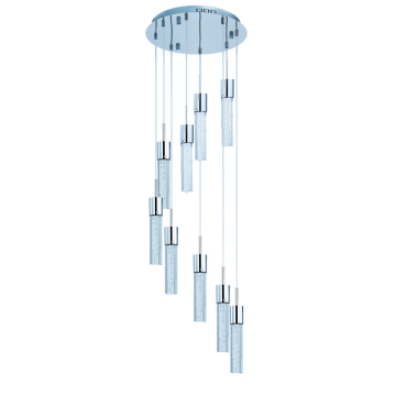 ET2 Fizz IV 9-Light LED Pendant - Round Canopy - 3000K - 2,142 Lumens - 120V - Polished Chrome