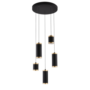 ET2 Cuff 5-Light LED Pendant - 3000K - 120-277V - Black / Gold