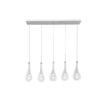 ET2 Larmes 5-Light LED Pendant - 3000K - 480 Lumens - 120V - Polished Chrome