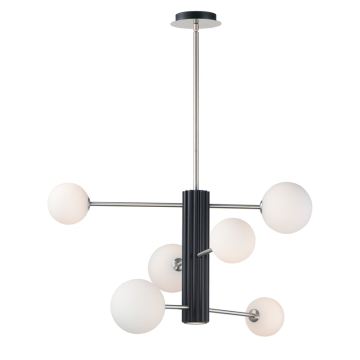 ET2 Cog 7-Light LED Pendant - 3000K - 2,000 Lumens - 120V - Black / Satin Nickel