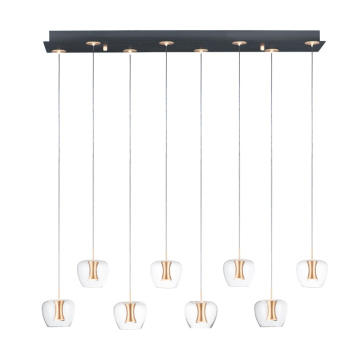 ET2 Newton 8-Light LED Pendant - 3000K - 1,045 Lumens - 120V - Black / Gold