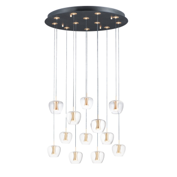 ET2 Newton 12-Light LED Pendant - 3000K - 1,650 Lumens - 120V - Black / Gold