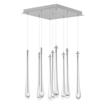 ET2 Stillo 9-Light LED Pendant - 3000K - 1,350 Lumens - 120V - Satin Nickel