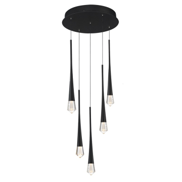 ET2 Pierce 5-Light LED Pendant - 3000K - 650 Lumens - 120V - Black
