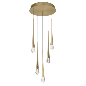 ET2 Pierce 5-Light LED Pendant - 3000K - 650 Lumens - 120V - Gold