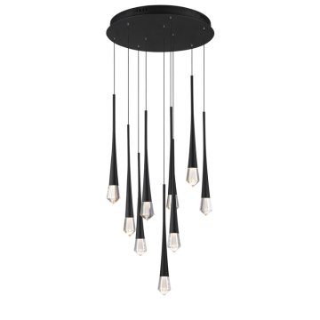 ET2 Pierce 9-Light LED Pendant - 3000K - 800 Lumens - 120V - Black