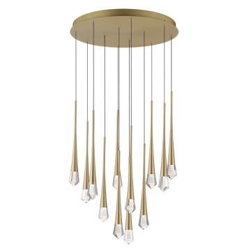ET2 Pierce 12-Light LED Pendant - 3000K - 1,060 Lumens - 120V - Gold