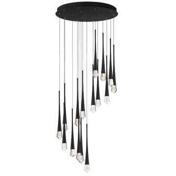 ET2 Pierce 16-Light LED Chandelier - 3000K - 120-277V - Black