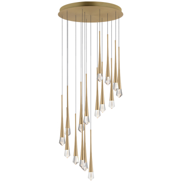 ET2 Pierce 16-Light LED Chandelier - 3000K - 120-277V - Gold