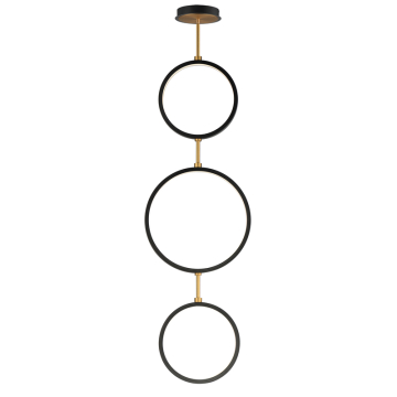ET2 Hoopla 3-Light LED Pendant - 1,500 Lumens - 14W - 3000K - 120-277V - Black / Gold