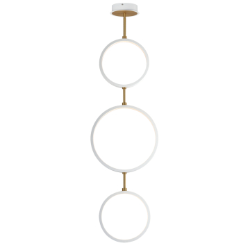 ET2 Hoopla 3-Light LED Pendant - 1,500 Lumens - 14W - 3000K - 120-277V - White / Gold