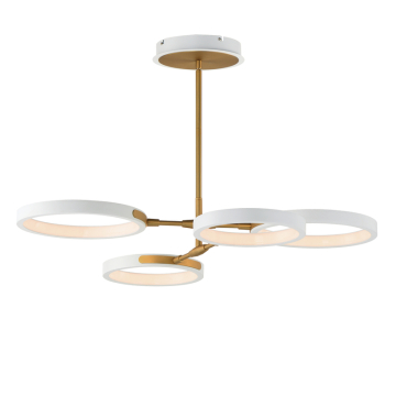 ET2 Hoopla 4-Light LED Pendant - 1,700 Lumens - 12W - 3000K - 120-277V - White / Gold