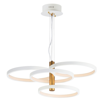 ET2 Hoopla 4-Light LED Pendant - 2,800 Lumens - 18.5W - 3000K - 120-277V - White / Gold