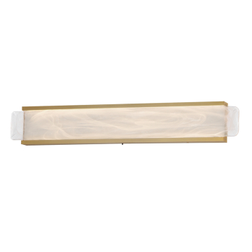 ET2 Celine 32" LED Bath Vanity - 1,327 Lumens - CCT Selectable - 120-277V - Natural Aged Brass - White Spiral Glass