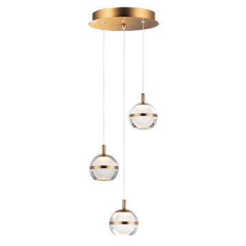 ET2 Swank 3-Light LED Pendant - 3000K - 1,300 Lumens - 120V - Natural Aged Brass
