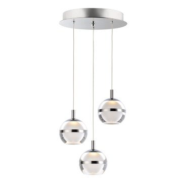 ET2 Swank 3-Light LED Pendant - 3000K - 1,300 Lumens - 120V - Polished Chrome
