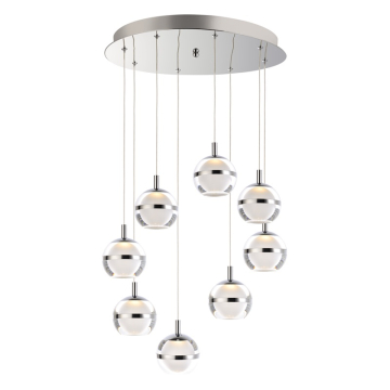 ET2 Swank 8-Light LED Pendant - 3000K - 3,450 Lumens - 120V - Polished Chrome