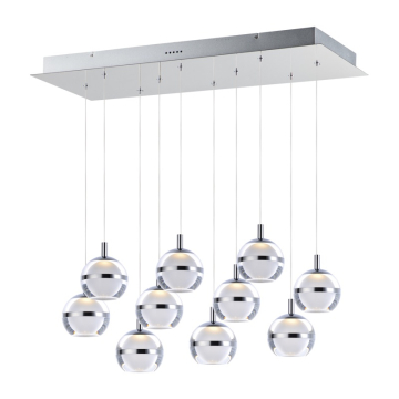 ET2 Swank 10-Light LED Pendant - 3000K - 4,950 Lumens - 120V - Polished Chrome
