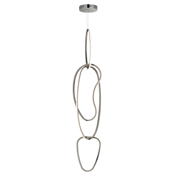 ET2 Unity Vertical LED Pendant - 3000K - 120-277V - Black Chrome