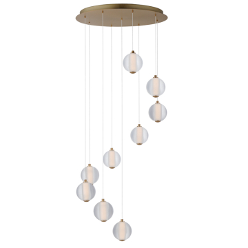 ET2 Rhythm 9-Light LED Pendant - 3000K - 120-277V - Gold