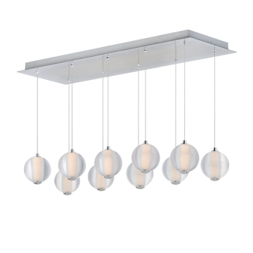 ET2 Rhythm 10-Light LED Pendant - 3000K - 120-277V - Polished Chrome