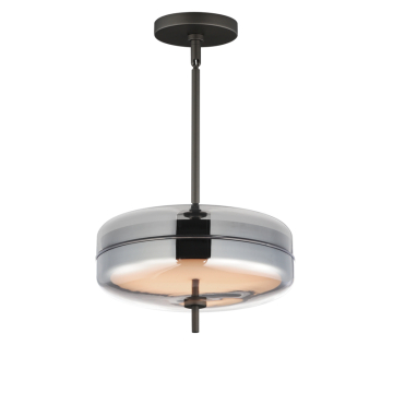 ET2 Voto 2-Light LED Pendant - 1,350 Lumens - 12W - 3000K - 120V - Gunmetal - Smoke Glass