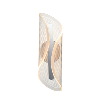 ET2 Manta 17" LED Wall Sconce - 750 Lumens - 12W - 3000K - 120-277V - Polished Chrome - Clear Ribbed Glass