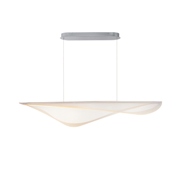 ET2 Manta 47" LED Linear Pendant - 2,300 Lumens - 44W - 3000K - 120-277V - Polished Chrome - Clear Ribbed Glass