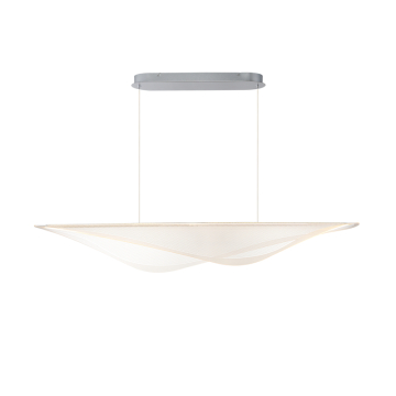 ET2 Manta 59" LED Linear Pendant - 2,770 Lumens - 56W - 3000K - 120-277V - Polished Chrome - Clear Ribbed Glass