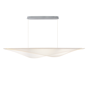 ET2 Manta 70" LED Linear Pendant - 3,040 Lumens - 65W - 3000K - 120-277V - Polished Chrome - Clear Ribbed Glass