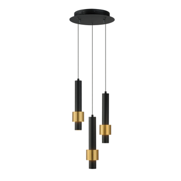 ET2 Reveal 3-Light LED Pendant - 3000K - 120V - Black / Gold