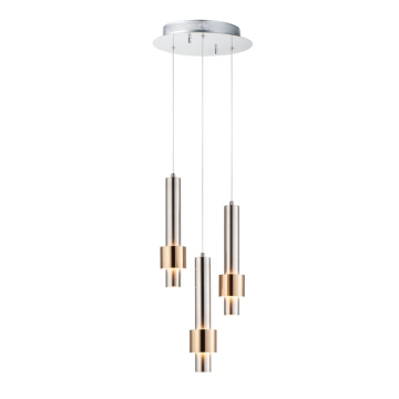 ET2 Reveal 3-Light LED Pendant - 3000K - 349 Lumens - 120V - Satin Nickel / Satin Brass