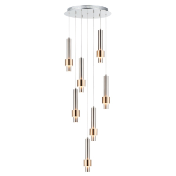 ET2 Reveal 7-Light LED Pendant - 3000K - 815 Lumens - 120V - Satin Nickel / Satin Brass